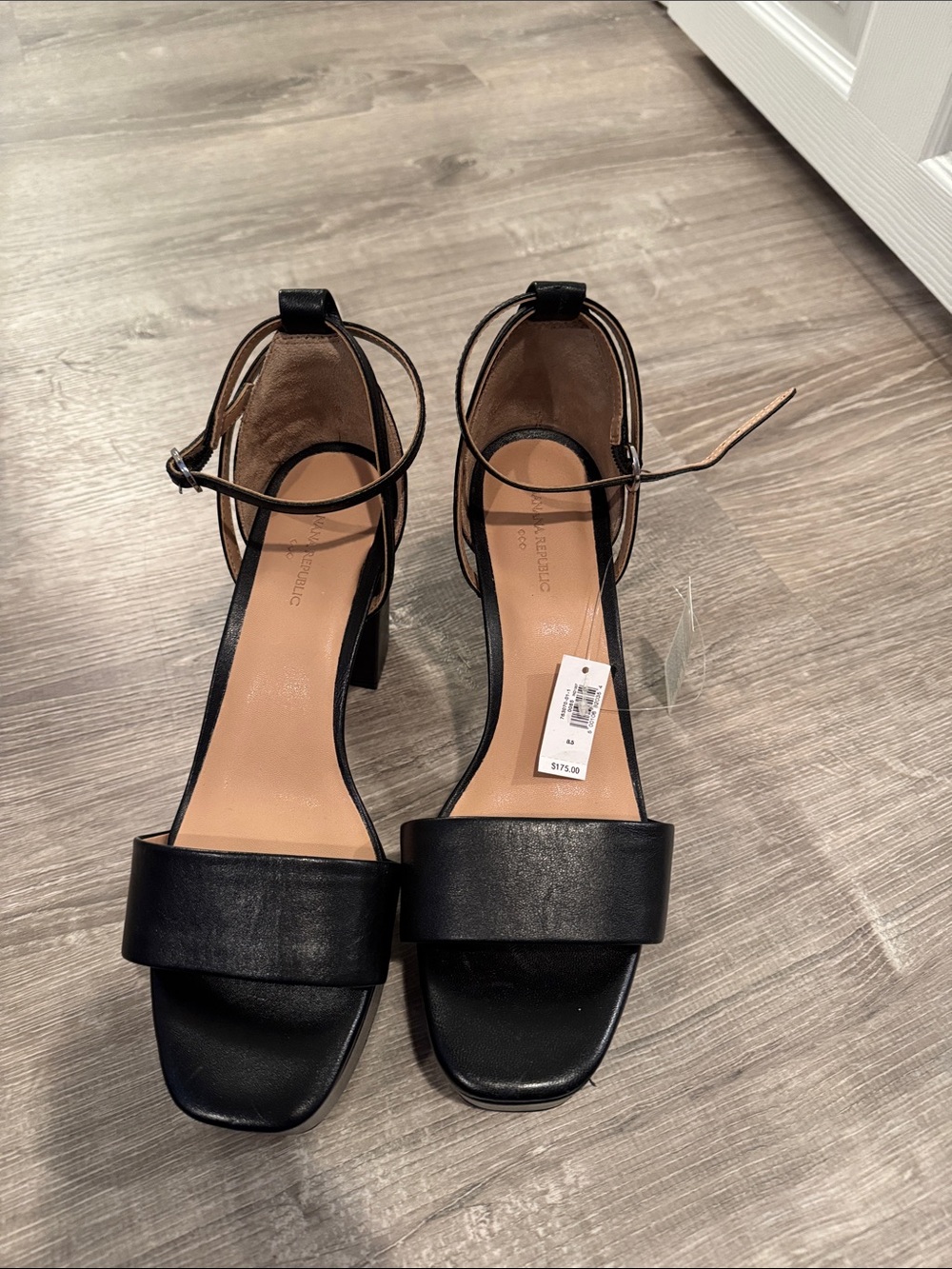 Banana Republic Black Ankle-Strap Block Heels